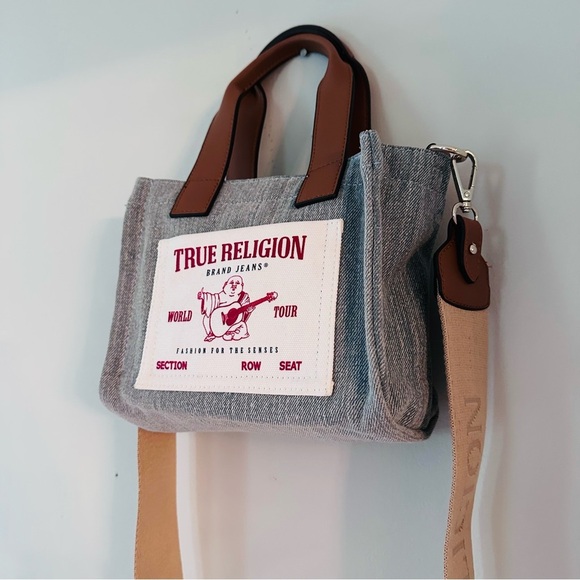 True Religion Mini Canvas Denim Tote Bag - Picture 3 of 13